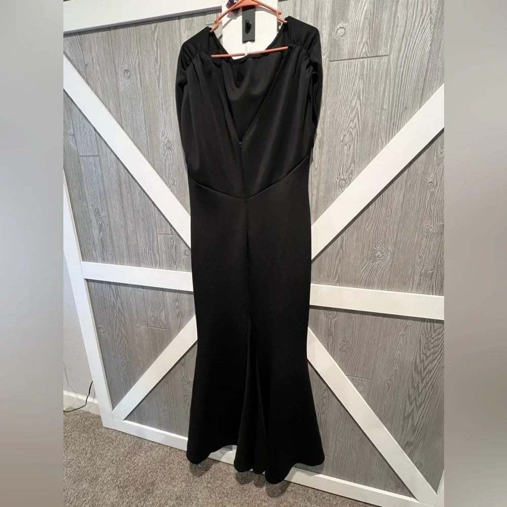 044. NEW Black Plus Size Mermaid Sleeveless Gown Formal Evening Dress 2X - Picture 6 of 7